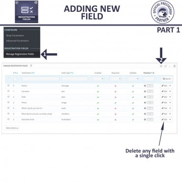 ماژول طراحی فرم ثبت نام پرستاشاپ