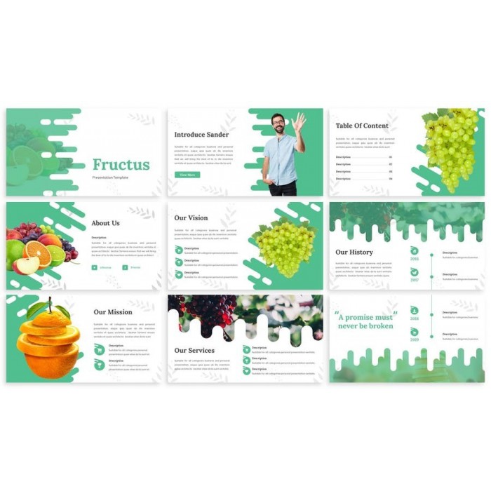 دانلود قالب گوگل اسلاید کاشت و پرورش میوه + پاورپوینت Fructus – Fruits Google Slides Template