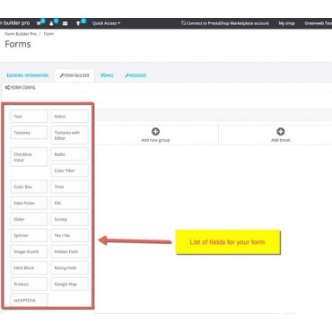 فرم ساز حرفه ای پرستاشاپ Form Builder
