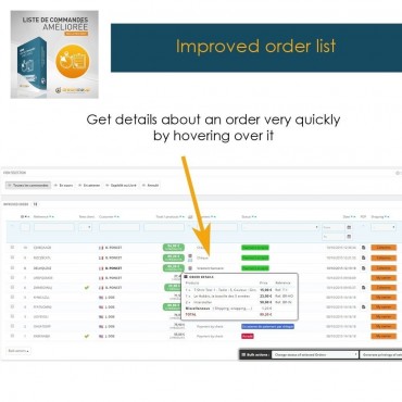 ماژول لیست سفارشات پرستاشاپ - افزونه مدیریت پیشرفته سفارشات