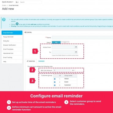 ماژول یادآوری سبدخرید رها شده 5 در 1