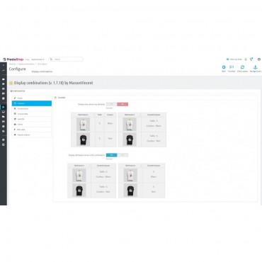 ماژول لیست ترکیبات پرستاشاپ