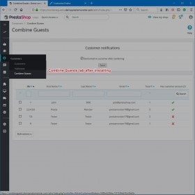 ماژول ترکیب حسابهای مهمان پرستاشاپ