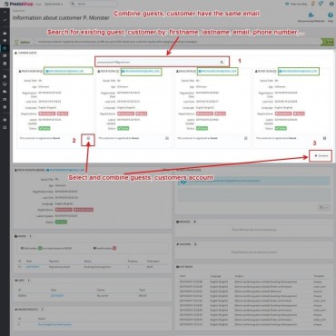 ماژول ترکیب حسابهای مهمان پرستاشاپ
