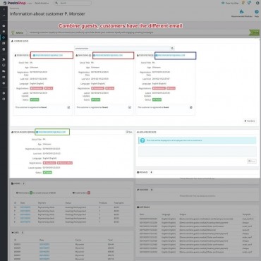 ماژول ترکیب حسابهای مهمان پرستاشاپ