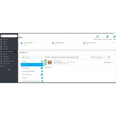 ماژول ترکیب حسابهای مهمان پرستاشاپ
