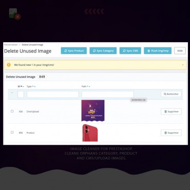 ماژول پاکسازی تصاویر اضافی پرستاشاپ