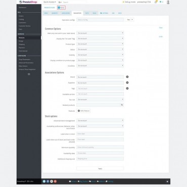 ماژول فیلتر محصول پرستاشاپ پیشرفته + ویرایش انبوه