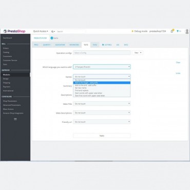 ماژول فیلتر محصول پرستاشاپ پیشرفته + ویرایش انبوه