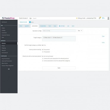 ماژول فیلتر محصول پرستاشاپ پیشرفته + ویرایش انبوه