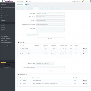 ماژول فیلتر محصول پرستاشاپ پیشرفته + ویرایش انبوه