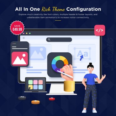 قالب الکترون پرستاشاپ شرکت ThemeVolty