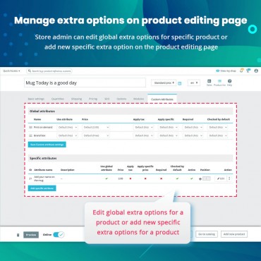 ماژول آپشن اضافی محصول پرستاشاپ