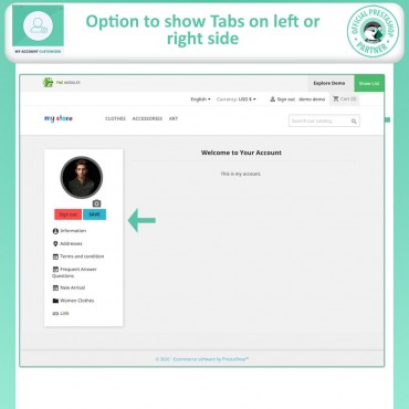 ماژول حساب کاربری پرستاشاپ