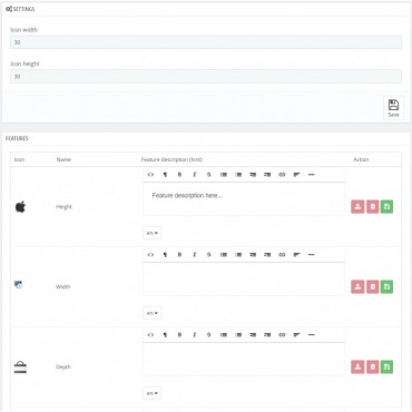 ماژول آیکن برای ویژگی های پرستاشاپ