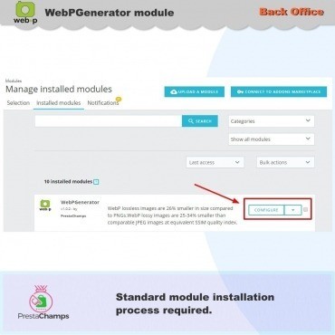 ماژول بهینه سازی تصاویر Google webp image genrate