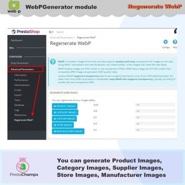 ماژول بهینه سازی تصاویر Google webp image genrate