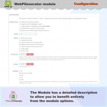 ماژول بهینه سازی تصاویر Google webp image genrate
