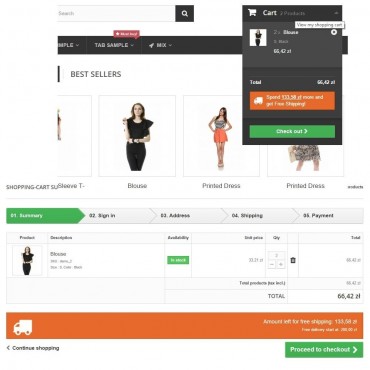 ماژول مبلغ باقی مانده تا ارسال رایگان سفارش پرستاشاپ