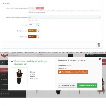 ماژول مبلغ باقی مانده تا ارسال رایگان سفارش پرستاشاپ