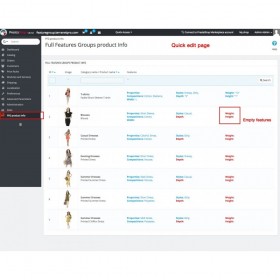 ماژول دسته بندی ویژگیها در پرستاشاپ