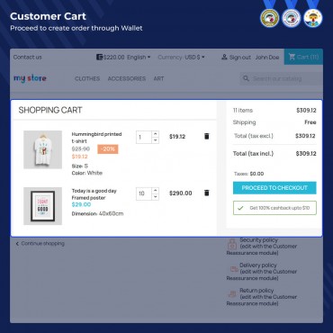 ماژول کیف پول پرستاشاپ وبکول