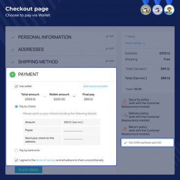 ماژول کیف پول پرستاشاپ وبکول