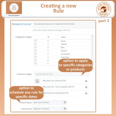 ماژول قوانین حداکثر و حداقل تعداد خرید در پرستاشاپ