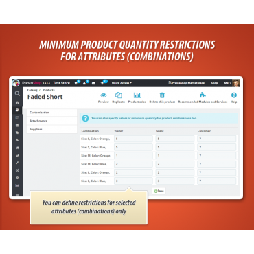 ماژول حداقل تعداد خرید از یک محصول در پرستاشاپ