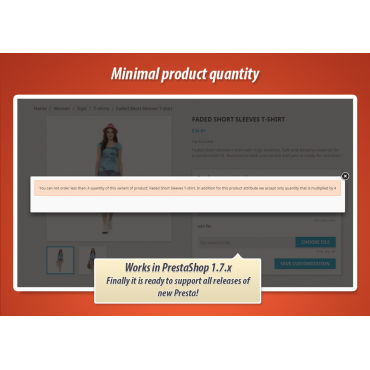ماژول حداقل تعداد خرید از یک محصول در پرستاشاپ