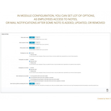 یادداشت‌های پیشرفته پرستاشاپ برای سفارشات، محصولات و مشتریان