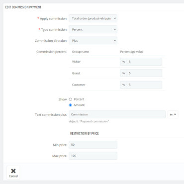 ماژول تعیین کارمزد روش پرداخت در پرستاشاپ