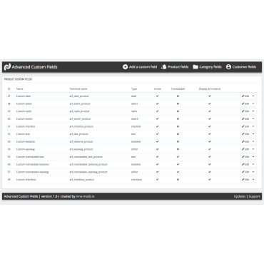 ماژول فیلد سفارشی برای پرستاشاپ - پیشرفته