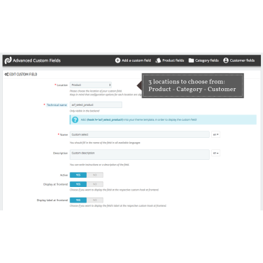 ماژول فیلد سفارشی برای پرستاشاپ - پیشرفته