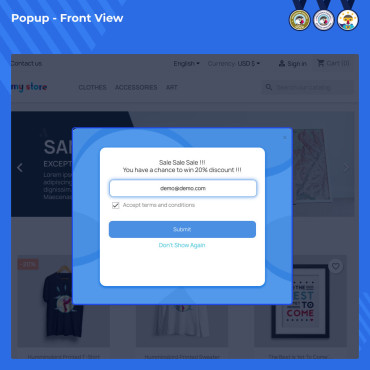 پاپ آپ ورود/خروج با نمایش کد تخفیف در پرستاشاپ