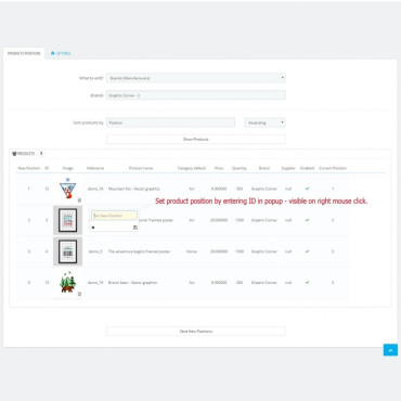 ماژول تغییر و مرتب‌سازی محصولات در دسته‌بندی و برند پرستاشاپ
