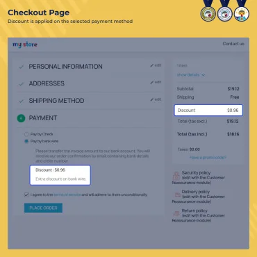 ماژول پرداخت هزینه اضافی / تخفیف وبکول