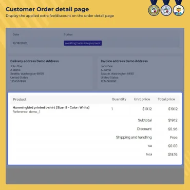 ماژول پرداخت هزینه اضافی / تخفیف وبکول