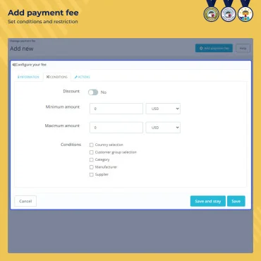 ماژول پرداخت هزینه اضافی / تخفیف وبکول