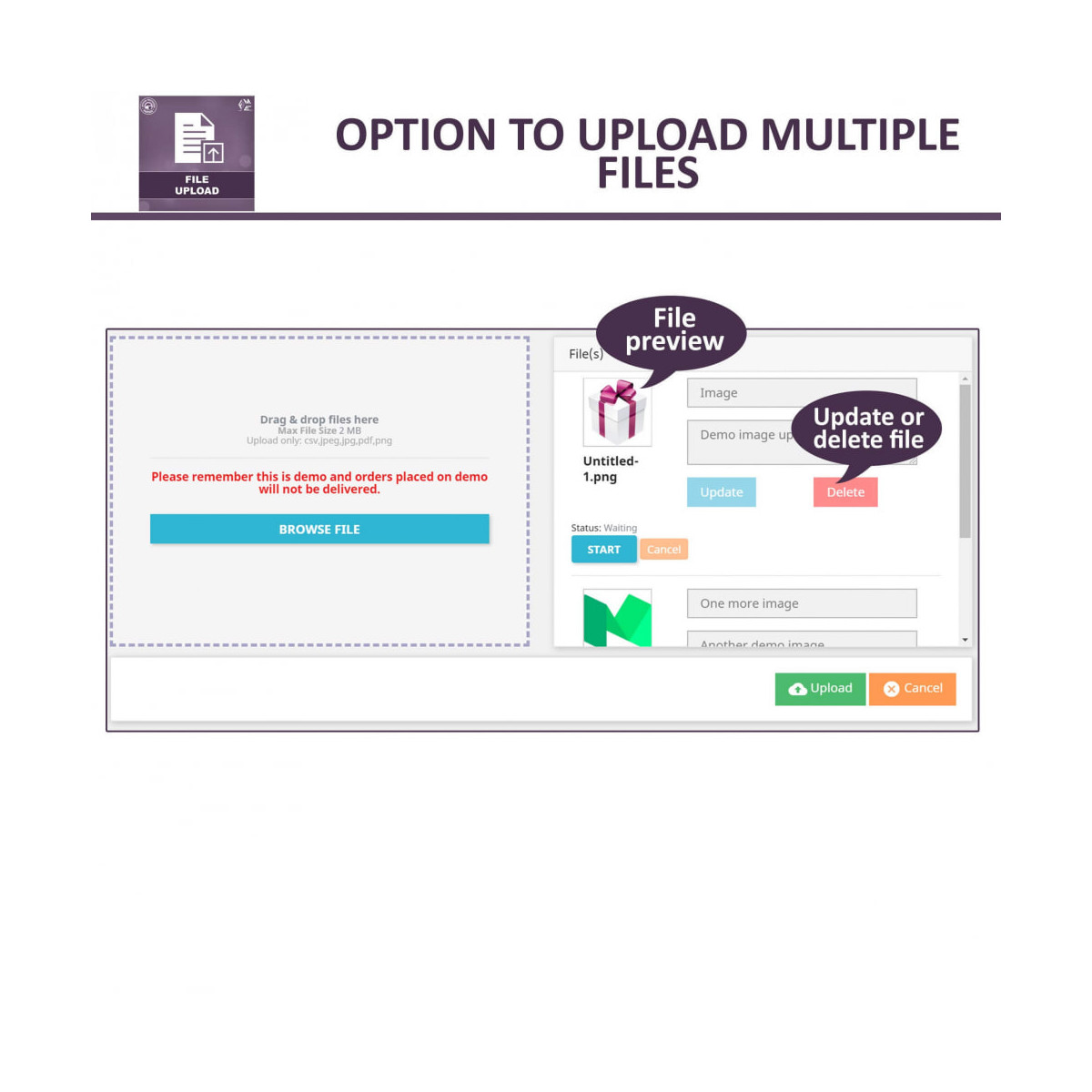 ماژول آپلود فایل پرستاشاپ - اجازه به آپلود فایل توسط کاربران