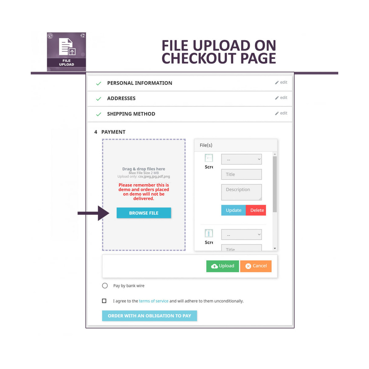 ماژول آپلود فایل پرستاشاپ - اجازه به آپلود فایل توسط کاربران