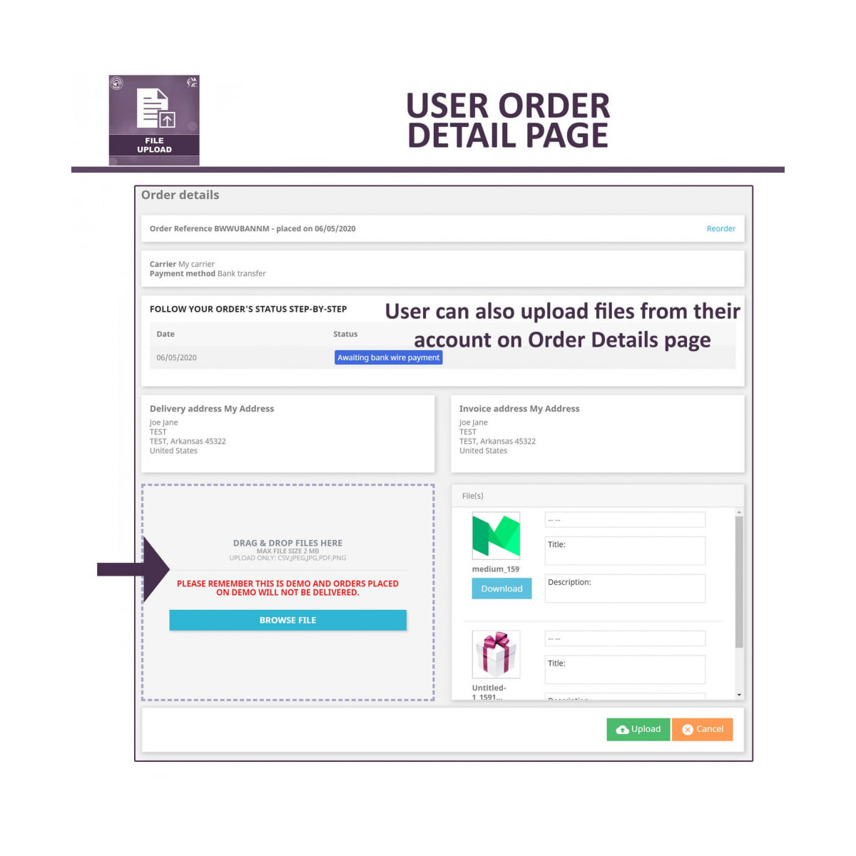 ماژول آپلود فایل پرستاشاپ - اجازه به آپلود فایل توسط کاربران