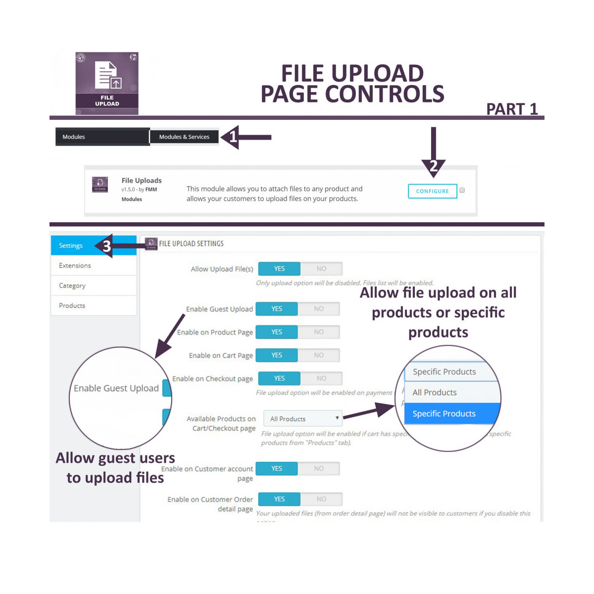 ماژول آپلود فایل پرستاشاپ - اجازه به آپلود فایل توسط کاربران