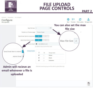 ماژول آپلود فایل پرستاشاپ - اجازه به آپلود فایل توسط کاربران