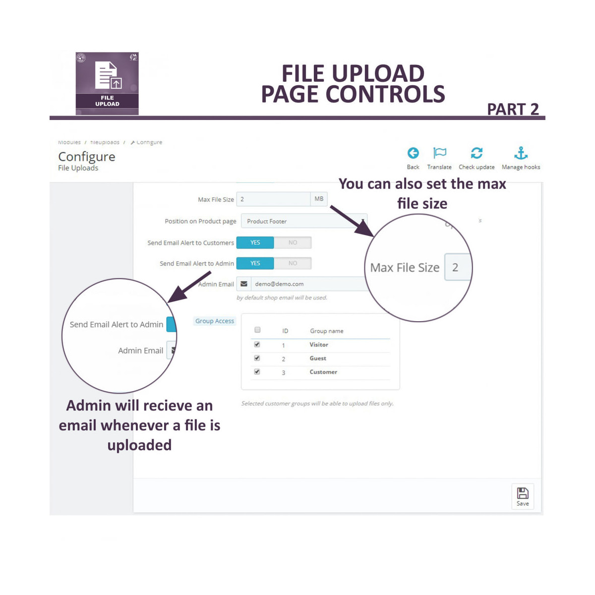 ماژول آپلود فایل پرستاشاپ - اجازه به آپلود فایل توسط کاربران