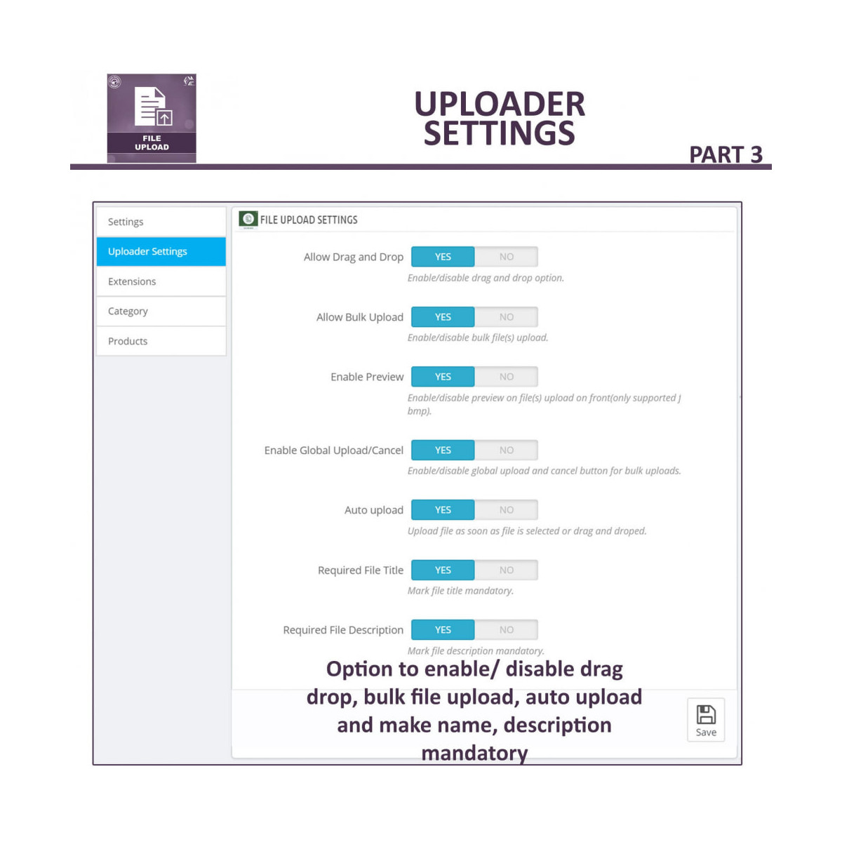 ماژول آپلود فایل پرستاشاپ - اجازه به آپلود فایل توسط کاربران