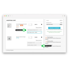 ماژول درج چند آدرس تحویل یا چند حاملی سبد خرید پرستاشاپ