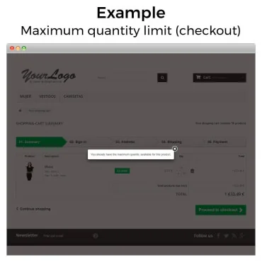 ماژول حداقل، حداکثر تعداد محصول در سبد خرید پرستاشاپ