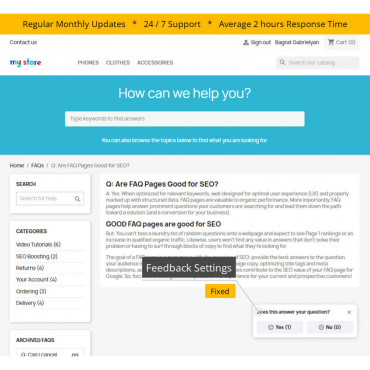 ماژول سوالات متداول پیشرفته Hipresta