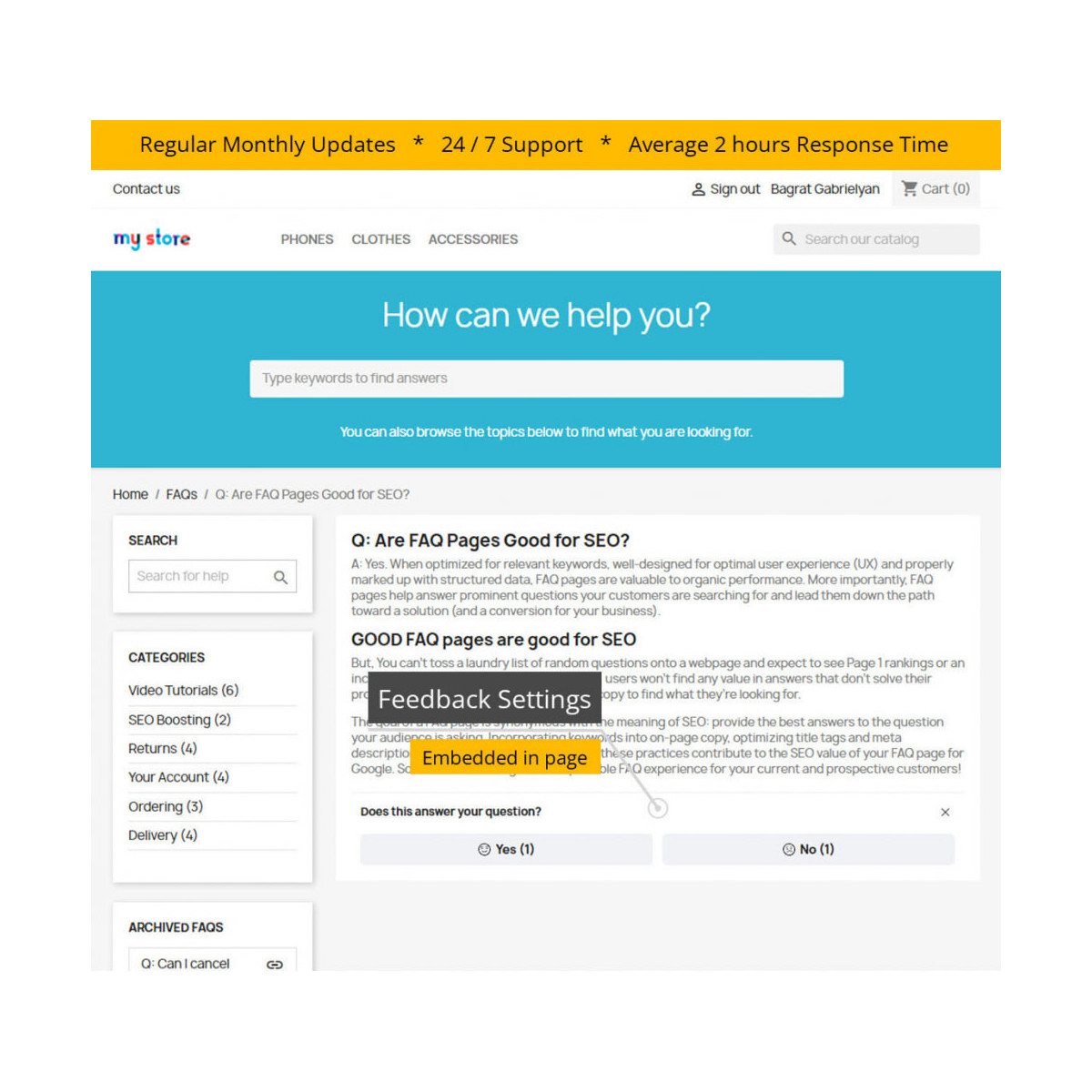 ماژول سوالات متداول پیشرفته Hipresta